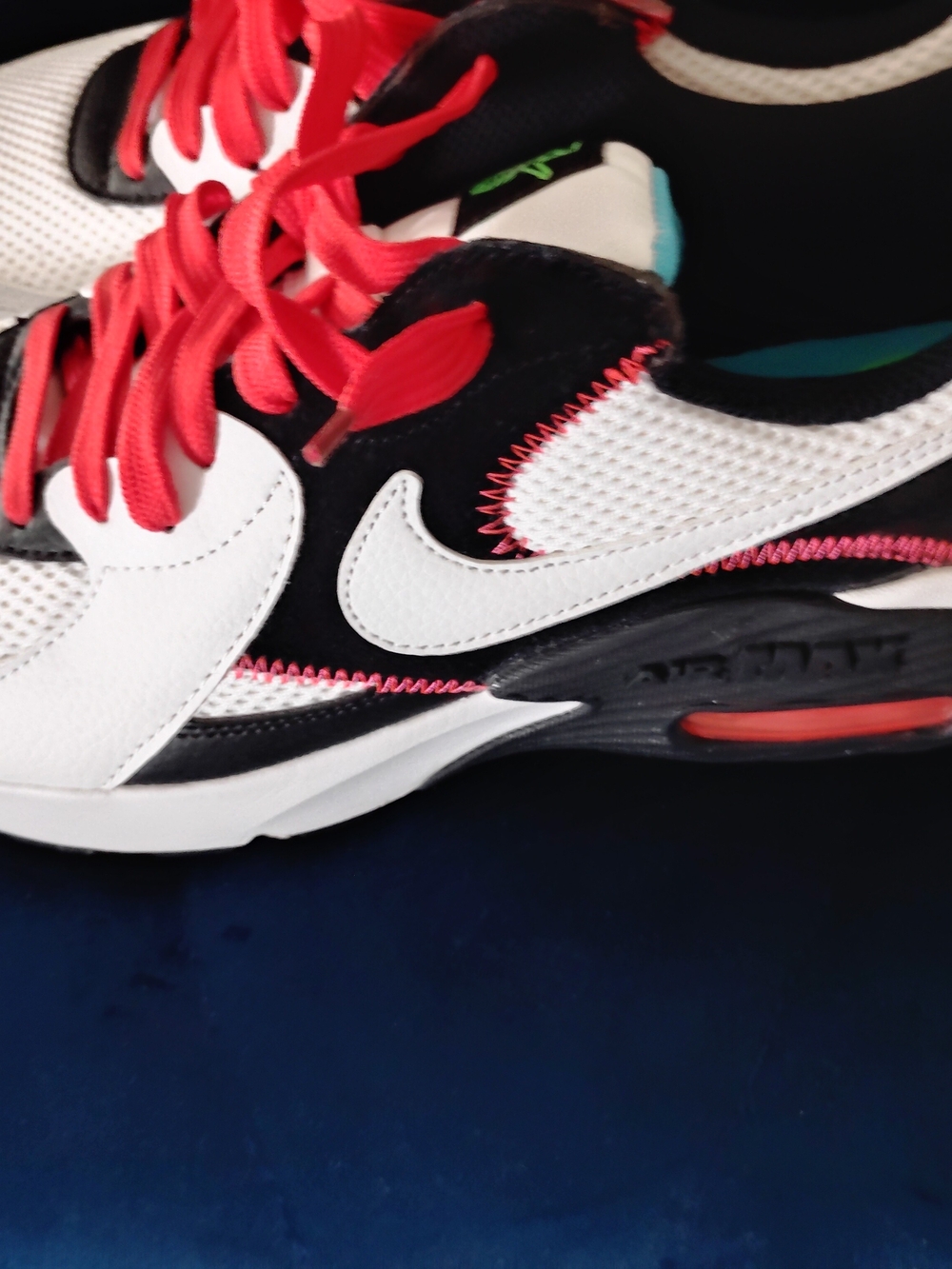 Nike Air Max White Black Sneakers with Coral Accents